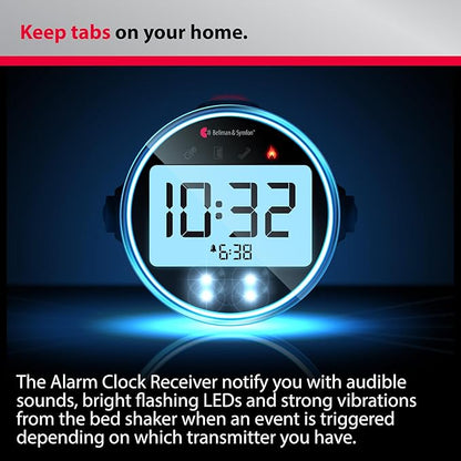 Bellman & Symfon Alarm Clock with Bed Shaker – Visit Smart Home System Hub Component – Deaf and Hard of Hearing – Vibrating Loud Alarm, Flashing Light Alerts, Emergency Receiver for Seniors