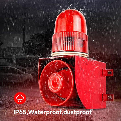 YASONG SLA-01W Motion Detection Flash Light Siren, LED Strobe Light 120 dB Alarm Sounder, Wall Mounted, Motion Detector/Sensor Alarm for Warhouse & Loss Prevention, 25 Watts IP65 DC12 V
