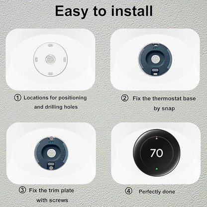 Nest Thermostat Wall Plate Cover Replacement Compatible with Google Nest Learning Thermostat (4th Gen), Practical Nest Learning Thermostat 4 Trim Kit, Snap fit Design (White, 1 Pack)