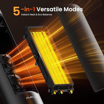 Space Heaters for Indoor Use Large Room, 1500W Portable Electric Heater with Remote, 5 Modes, Safety Protection & Child Lock, 12H Timer, Oscillation Heater for Bedroom Home Office Black 1Pack