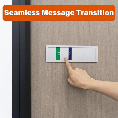 Office Door Signs Do Not Disturb, Please Knock, In A Meeting, Out Of Office, Working Remotely 5 Options Privacy Door Slider Sign For Meeting & Conference Room Brushed Silver