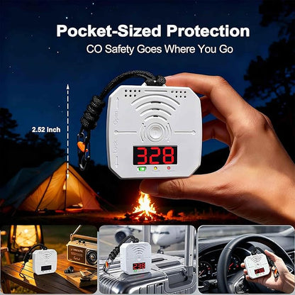 Carbon Monoxide Detectors Portable Battery Operated co2 Detector Alarm for Home, Car, RV | Advanced Sensors, LCD/LED, Low Battery Warning | 85 Decibel Monoxide Alert