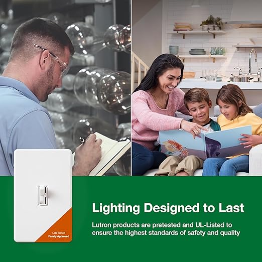 Lutron Ariadni/Toggler LED+ Dimmer Switch for Dimmable LED, Halogen and Incandescent Bulbs, 150 Watt, Single-Pole or 3-Way, AYCL-153P-BL, Black
