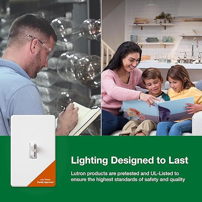 Lutron Ariadni/Toggler LED+ Dimmer Switch for Dimmable LED, Halogen and Incandescent Bulbs, 150 Watt, Single-Pole or 3-Way, AYCL-153P-BL, Black