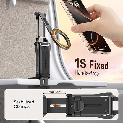 OMOTON 360°Rotating for MagSafe Tripod, New Upgrade with 1/4" Screw Arca, Adjustable Magnetic Phone Tripod for iPhone 17/16/15 Pro Max Air, Foldable Selfie Stick Fits Vlog, Gym, Travel Essentials