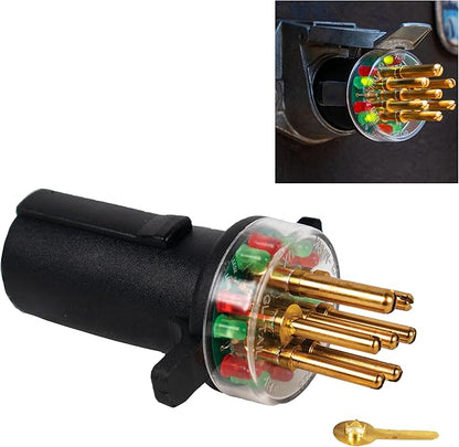 Innovative Products of America (7865L) 7-Way Round Pin Tractor Trailer Circuit Chaser™ for Testing Turn Signals, Hazard Lights, Brake Lights and More