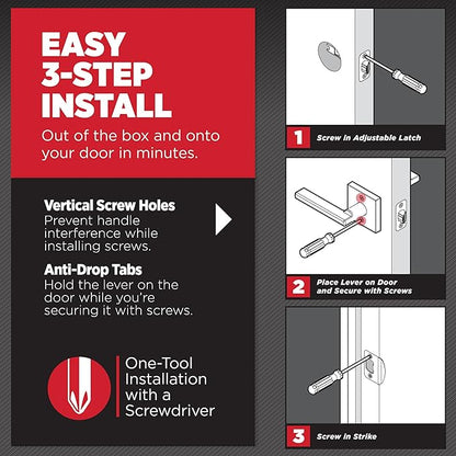 Kwikset Halifax Interior Passage Door Handle, Lever for Closet and Hallway Doors, Reversible Non-Locking Handle Lever, Satin Brass, with Microban Protection