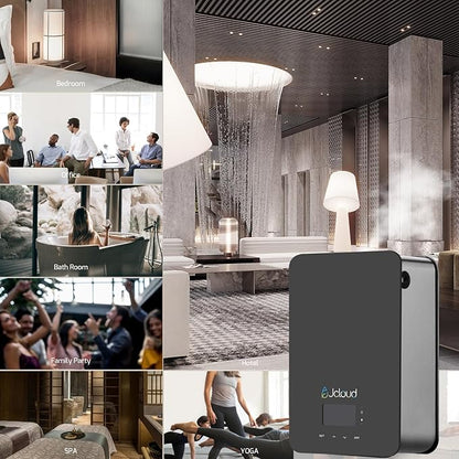 JCLOUD Upgrade Scent Air Machine for Home, HVAC Scent Diffuser Cover Up to 2000 Sq. Ft, Black with Royal Serenity Essential Oil - Inspired by Luxury Hotel Scent 100ML