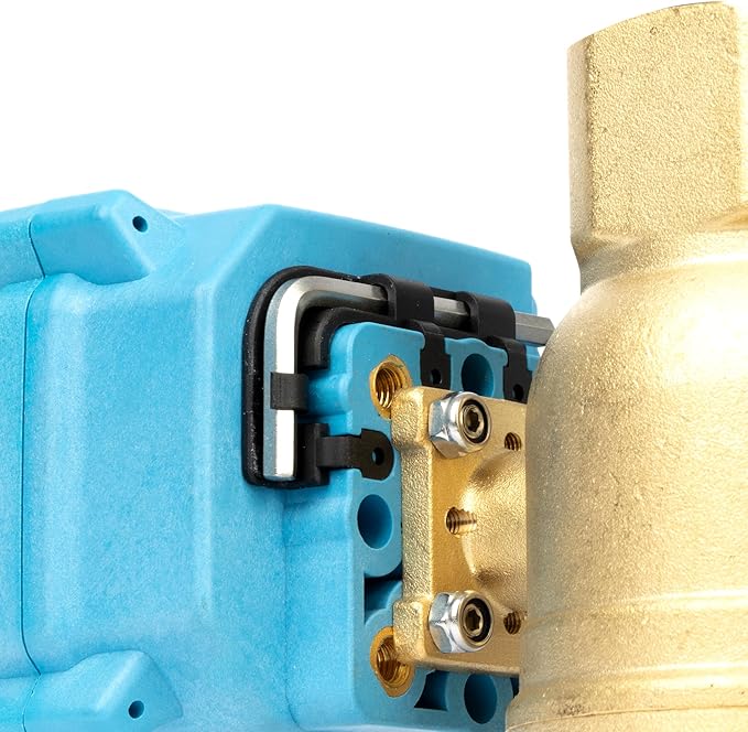 U.S. Solid 1-1/2" Motorized Ball Valve with US Plug 110VAC Brass Electrical Ball Valve, IP67, Manual Override, Direction Display Auto Return, Normally Closed, IP67