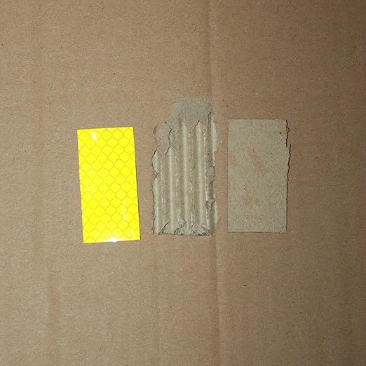 Non Fading Yellow Reflective Stickers 1 inch X 2 inch, Outdoor Waterproof High Visibility Warning Safety Adhesive Reflector Tape (20 Pcs)