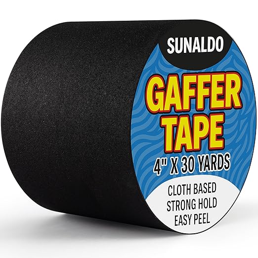 Gaffers Tape (4 Inch x 30 Yards) Easy to Rip, Residue-Free Professional Grade Floor Tape for Electrical Cords, Matte Finish Non Reflective, Weather Resistant (Black)
