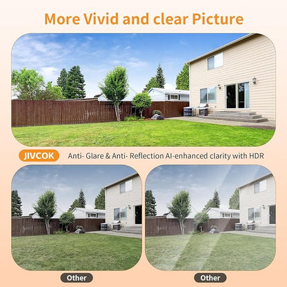 3MP 2K Window Camera, 2.4GHz & 5GHz WiFi Indoor Outdoor Camera for Home Security with AI Color Night Vision, Person & Motion Detection, 24/7 Recording, IP65 Waterproof, Works with Alexa/Google Home