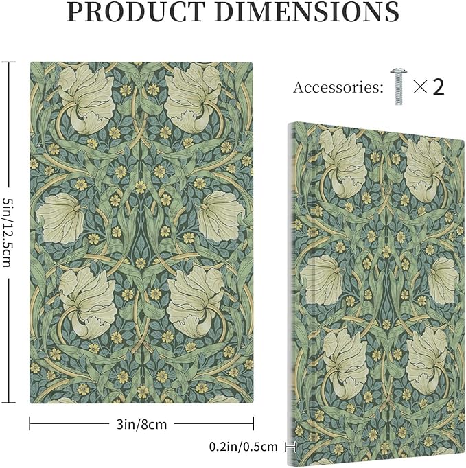 Light Switch Cover Plate Vintage Floral Plant Sage Green William Morris 1 Gang No Device Blank Electrical Wall Plates Faceplate Decorative Switch Plate for Bedroom Home Decor