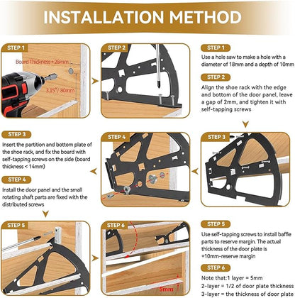 Shoe Cabinet Hinges, 2 Layers Shoes Drawer Cabinet Hinges Flip Frames Turning Rack Replacement Cabinet Flip Frame Shoe Cabinet Hardware Plastic Replacement