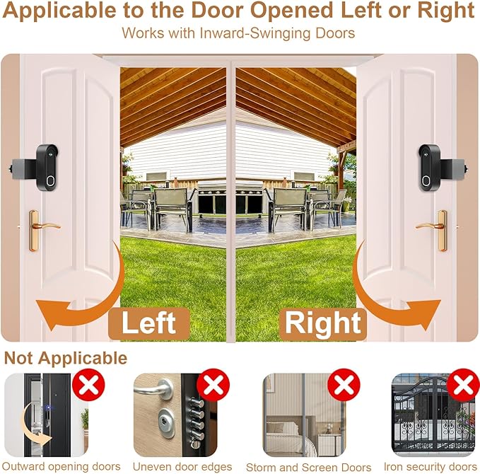 Anti-Theft Doorbell Mount Compatible with Arlo Video Doorbell 2K/HD (2nd Gen), Easy Installation, No-Drill Door Mount Cover Holder Accessories for Apartments Home Rentals Office, Not for Security Door