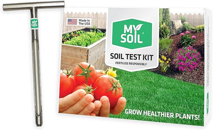 MySoil Test Kit Starter Pack, Unlock Your Lawn & Garden Potential, Complete & Accurate Nutrient and pH Analysis with Recommendations Tailored to Your Soil and Plant Needs | 1 Test Kit + 1 Soil Probe