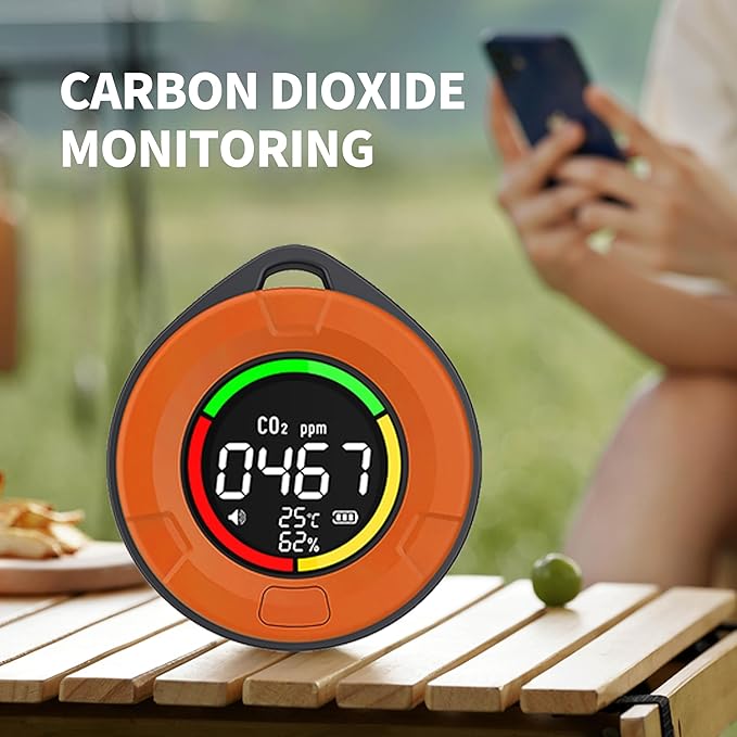 Protmex 4 in 1 Portable Carbon Monoxide Detector, Professional Rechargeable CO CO2 Detector Meter Air Quality Monitor with Magnetic Suction, RV Carbon Dioxide Detector Alarm Temp/Humidity Sensor