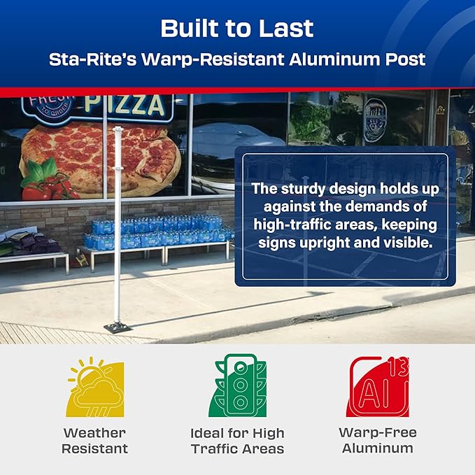 Impact Recovery - Sta-Rite Flexible Sign Post - Sign Holder for Handicap Parking Signs - Made in the USA - 78”