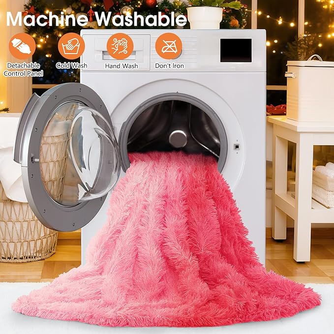 Heated Electric Blanket Heating Throw,Warm Winter Christmas Birthday Gifts for Her Women Grandma Seniors-Faux Fur Blanket with Soft Sherpa,10 Heat Settings,5 Time Settings,50x60, Baby Pink
