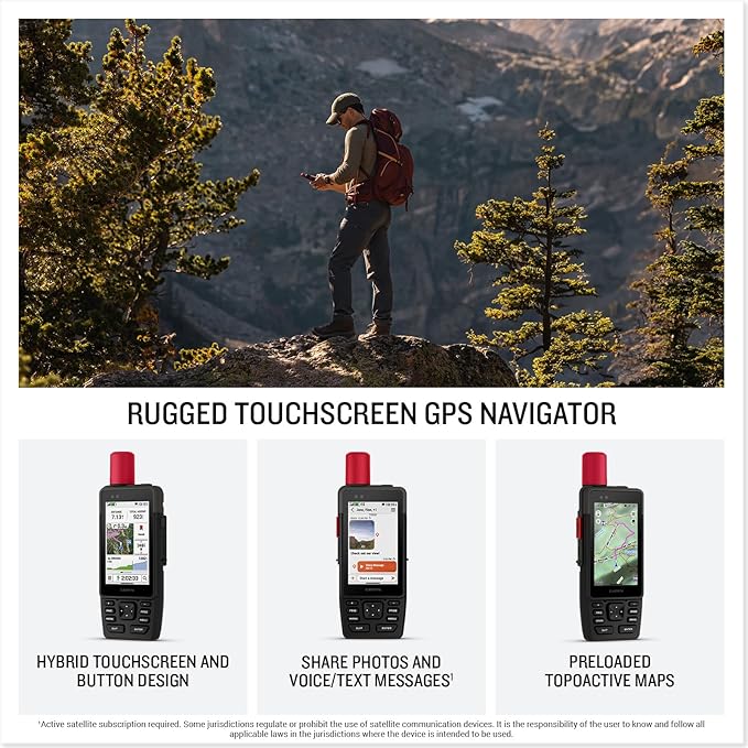 Garmin® GPSMAP® H1i Plus, Premium GPS Handheld Navigator with inReach® Plus Technology to Share Texts, Photos, Voice Memos and SOS Off-Grid, Touchscreen and Buttons, Long Battery Life, Preloaded Maps