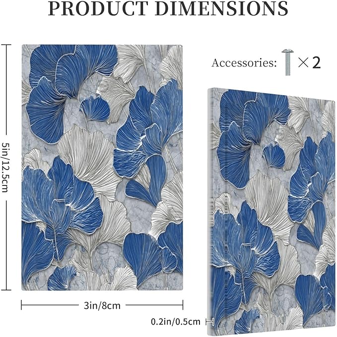 Abstract Blue Marble Plant Leaves No Device Single Blank Decorative Light Switch Covers Electrical Faceplate Switch Plates for Bathroom Kitchen Home