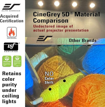 Elite Screens Evanesce Tab-Tension B CineGrey 5D, 106-inch 16:9, in Ceiling Concealed Electric Motorized Drop Down Projector Screen w Ambient Light Rejecting CG5D Projection Material, ETB106HD5-E16