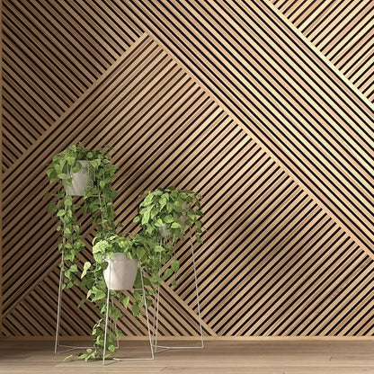 Wood Panels for Wall - Oak Acoustic Wall Panels - 4PK Wall Wood Panels - 94.49” x 12 - Soundproof Wall Panels for Decor - Acoustic Slat Wood Wall Panels for Interior Decoration of Walls (Oak) (Oak)
