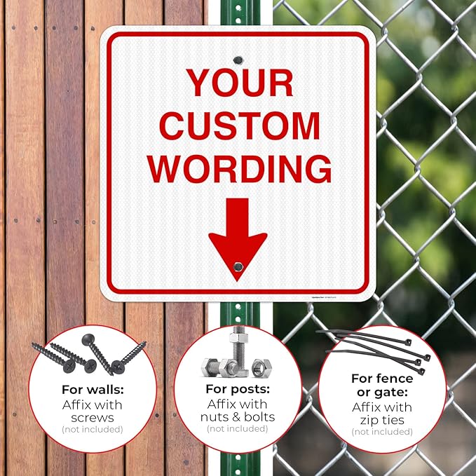 Custom Personalized, With Down Arrow Sign, 24x24 Inches, 3M EGP Reflective.080 Aluminum, Fade Resistant, Made in USA