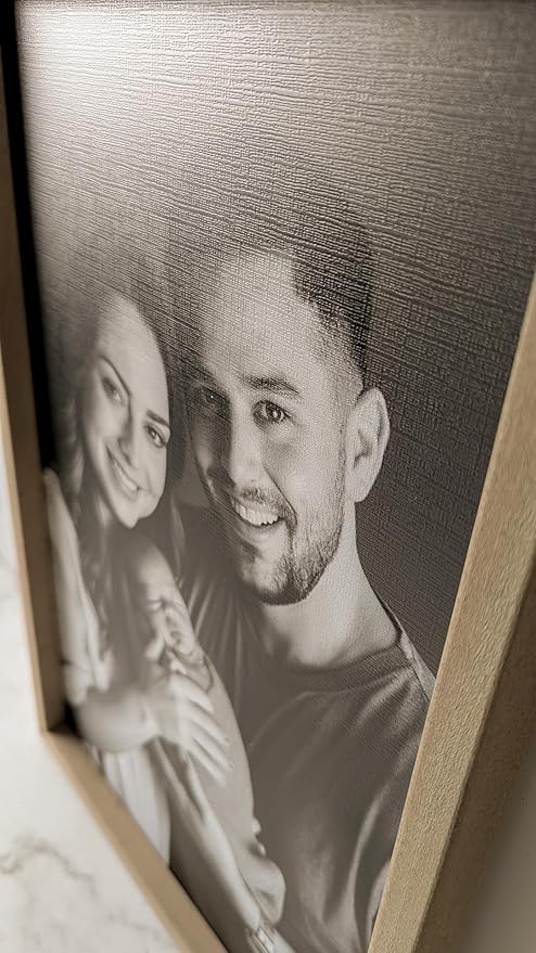 MRC Wood Products Custom Printed Photo Portrait on Canvas-Textured Board – Personalized Wall Art with Frame, Printed from Your Image