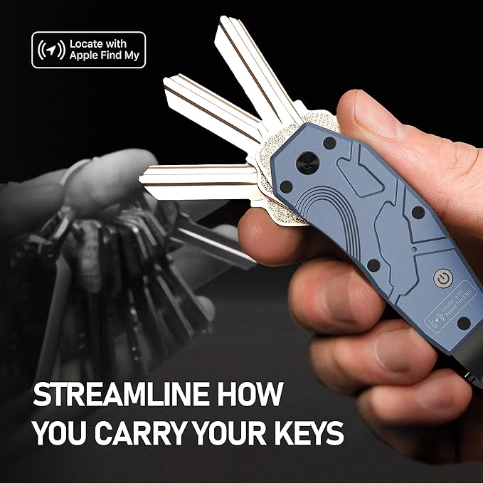 Zeeker Air Keychain, Key Organizer Works with Apple Find My, Built-in airtag Chips, Holds 2-6 Keys, Car Key Chains with GPS Tracker, Key Finder, Minimalist Key Holder for Men and Women, iOS Only Use