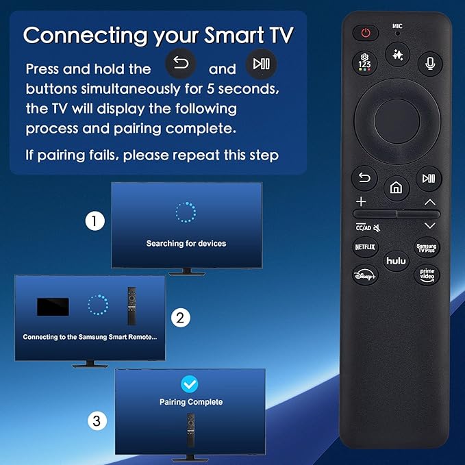 [2025 Model] VG-TM2560EN for Samsung Smart TV Remote:AI Smart Voice Control for All 2019 to 2025 Samsung,Replacement for The Frame TV/Crystal UHD/QLED/NEO QLED/Curved 4K 8K Televions