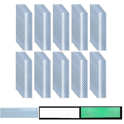 Glow in The Dark Reflective Stickers 1 inch X 4 inch for Car, High Visibility Warning Safety Reflective Strips (100 Pcs)