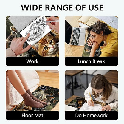 Heated Mouse Pad with 3 Levels Heated & 3 Hours Auto Shut-Off Mouse Pad for Warming Hands in Office Home, 23.6" x 14.2"Large Safe Desk Mat Hand Warmer，A Bunch of Cute Cats