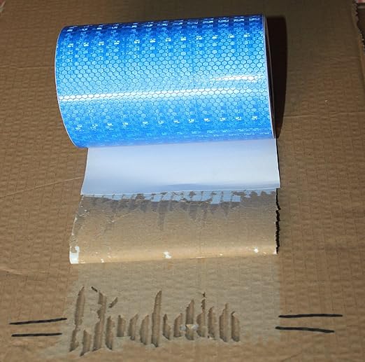 Blue Reflective Tape 8 inch Wide, Outdoor Waterproof High Visibility Warning Industrial Marking Tape, Safety Stickers (68 feet)