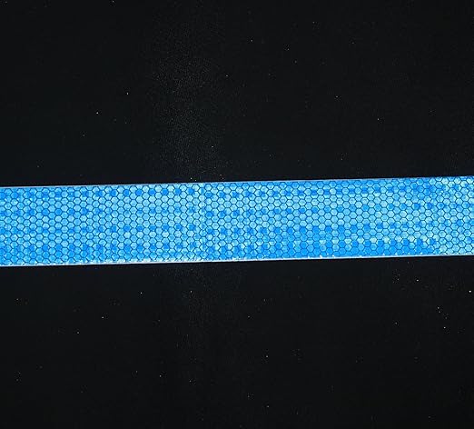 Blue Reflective Tape 1 inch Wide, Outdoor Waterproof High Visibility Warning Industrial Marking Tape, Safety Stickers (68 feet,5 Rolls)