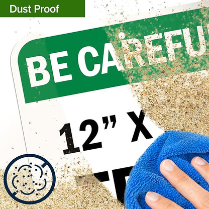 Custom Be Careful Sign, OSHA Sign, 12x16 Inches, Post Holes, Rust Free .040 Aluminum, Fade Resistant, Indoor/Outdoor Use, Made in USA by My Sign Center
