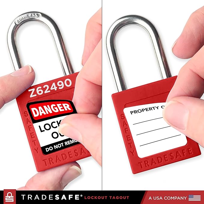 TRADESAFE Lockout Tagout Locks Set - 20 Red Keyed Alike Padlocks, 2 Keys Per Lock, OSHA Compliant Loto Locks for Lock Out Tag Out Stations, Premium Grade