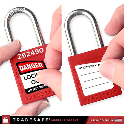 TRADESAFE Lockout Tagout Locks Set - 20 Red Keyed Alike Padlocks, 2 Keys Per Lock, OSHA Compliant Loto Locks for Lock Out Tag Out Stations, Premium Grade