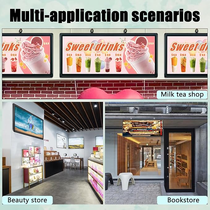 P6 40″ × 18″ Wi‑Fi Programmable Outdoor Full‑Color LED Sign – Waterproof, Easy to Use, Supports Text, Images & Video Advertising