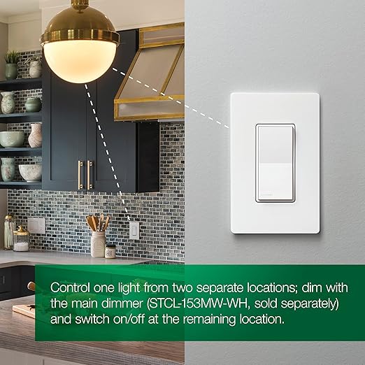 Lutron Sunnata Touch Dimmer Light Switch, LED+ Advanced Technology for LED and Incandescent, 3 Way/Multi Location, STCL-153MS-WH-9, White (9-Pack)