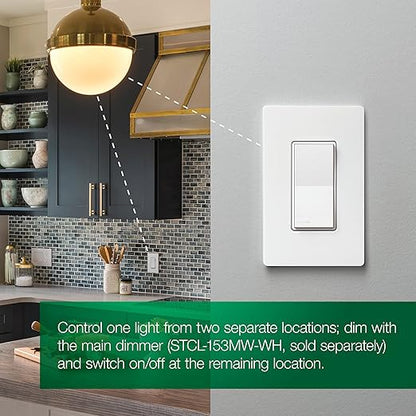 Lutron Sunnata Touch Dimmer Light Switch, LED+ Advanced Technology for LED and Incandescent, 3 Way/Multi Location, STCL-153MS-WH-9, White (9-Pack)