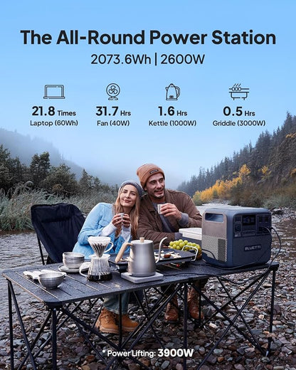 BLUETTI Elite 200 V2 Portable Power Station & Charger 1 (Ships Separately), 2073.6Wh LFP Backup, 4 AC Outlets (3900W Peak), 4.2H Full Charge via Car, Perfect for Camping, Off-grid, and Power Outages