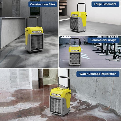 ALORAIR 170 Pints LGR Commercial Dehumidifier with Pump & Drain Hose, Portable Insutrial Dehumidifier for Basments, Home, Job Sites, Fit for 2,100 Sq.Ft Space with Wheels