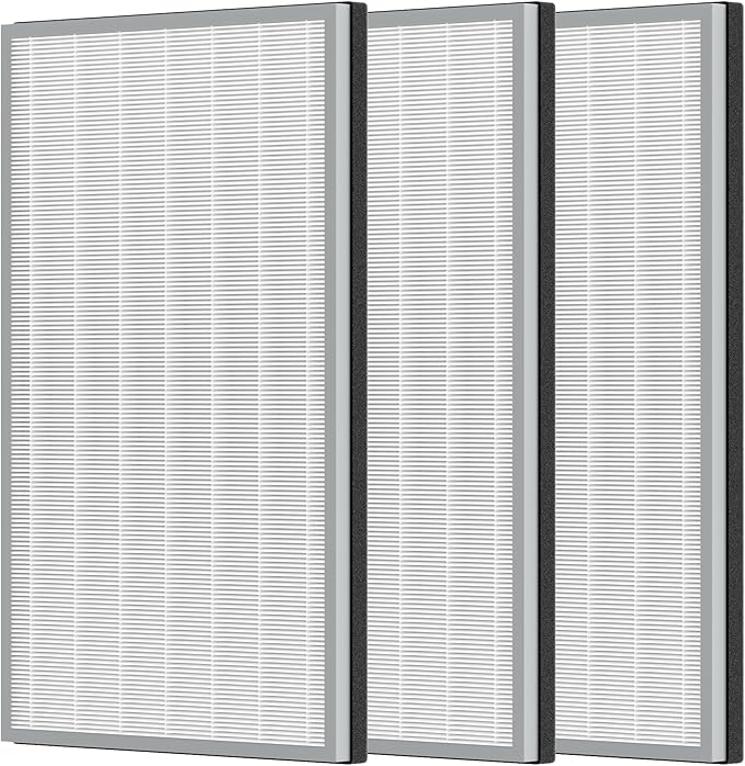 3 Packs HE601 H13 True HEPA Replacement Filter Compatible with Shark Air Purifier 6 HE601 & HE602, Part # HE6FKPET
