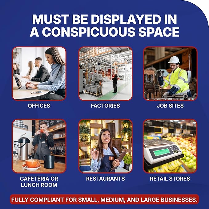 2026 Arkansas State and Federal Labor Law Poster - OSHA Workplace Compliant - Mandatory Regulations Posting for Employees - All in One Required Compliance Posting 17" x 40" - Laminated (English)