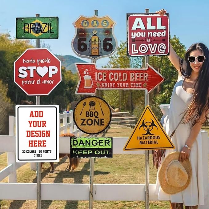 Custom Signs Outdoor Metal Sign - 12 x18 Personalized Signs for Business, Workplace, Office, Home, Delivery Signs, Road Signs, Garden Signs, Hazard Signs, Intersection Signs, Parking Signs, Decorative Signs