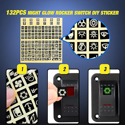 Nilight 2 Gang Rocker Switch Panel 12V 24V DC Red Switches Aluminum 5Pin ON Off PreWired Toggle Waterproof for Cars Boats ATVs UTVs