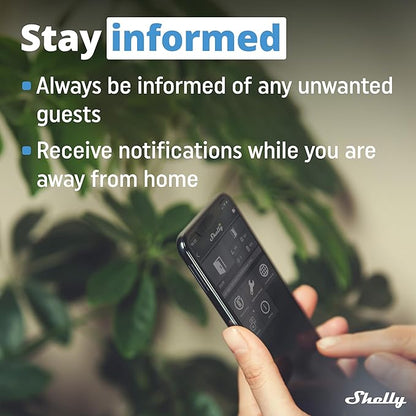 Shelly Blu Door/Window Black | Bluetooth Operated Sensor | Home Automation | iOS Android App | Alexa & Google Home Compatibility | Lux and Tilt Angle Measurement | Set Custom Activation Scenes