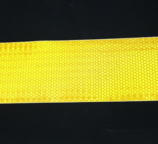 Yellow Reflective Tape 3 inch Wide, Outdoor Waterproof High Visibility Warning Industrial Marking Tape, Safety Stickers (68 feet,5 Rolls)