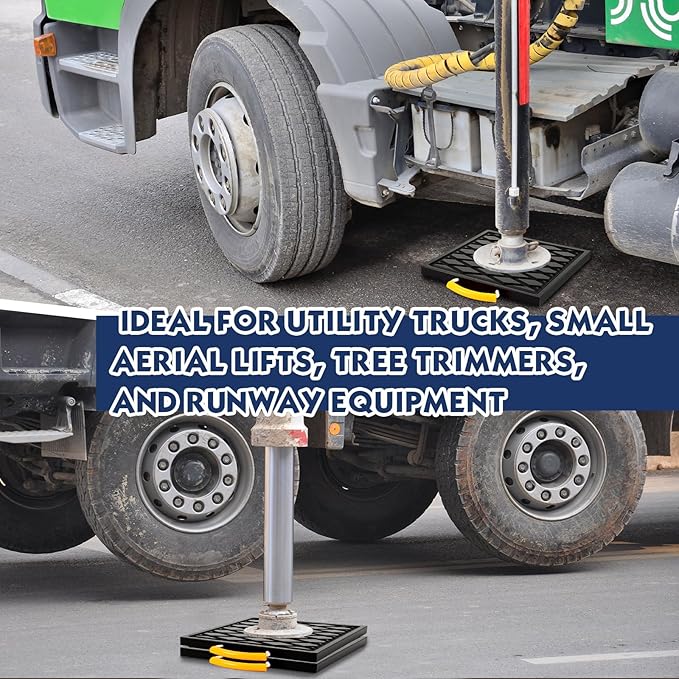2 Pcs Rv Jack Pads 18 x 18 x 1 Inch Rv Leveling Blocks with Handle Heavy Duty Leveling Jack Pads Stabilizer Blocks for Truck Trailer Crane